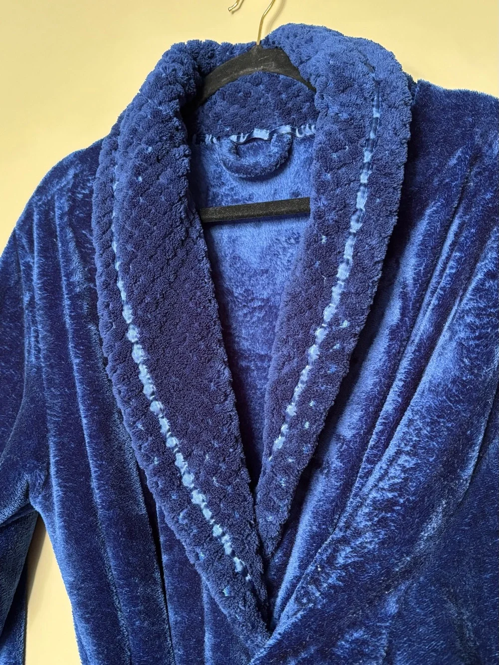Plush Navy Velour Women's Robe